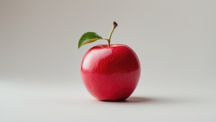 Background featuring a red apple with a green stem, highlighting a nutritious and delicious fruit