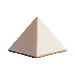 Beige pyramid shape against white background with colorful lines