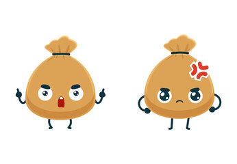 Obraz premium Set Mascot images of the Sack Bag