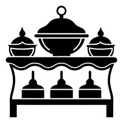 Buffet vector silhouette illustration isolated on white background