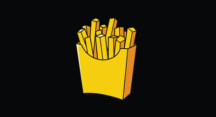 French Fries in Blue Box