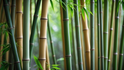 Fototapeta premium A collection of bamboo stalks highlighting their unique growth patterns