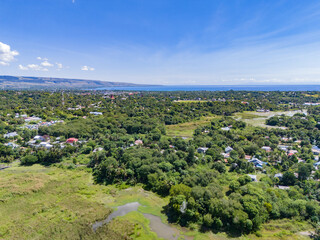 Obraz premium There is still ample space for rice fields in the center of Waingapu city