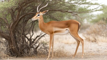 Elegant Gazelle Portrait: Savanna Wildlife