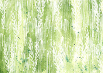 Watercolor creative background, ecological concept, the health of our planet. Trendy green summer texture for design, poster for printing. Green field, eco-texture in grunge style.