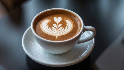 Overhead shot of coffee artistry
