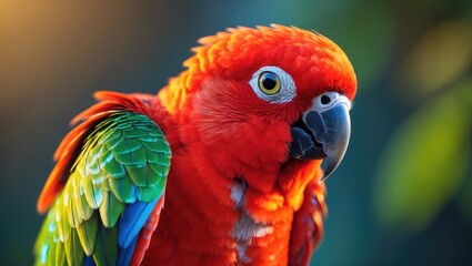 The chattering lory, a type of parrot, resides in the forest.