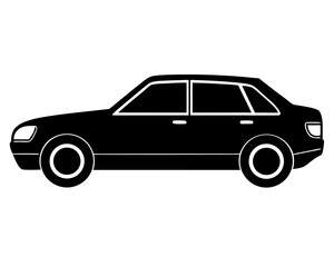Naklejka premium Car vector silhouette illustration isolated on white background