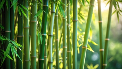 Obraz premium Bamboo under bright sunlight with textured backdrop