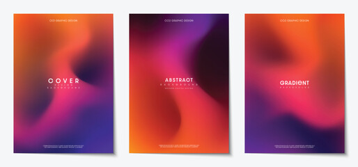 Modern abstract gradient blurred background set for cover poster banner brochure and card design. Vector illustration.