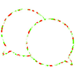 ステンドグラス風吹き出し　三角形模様　重なる会話