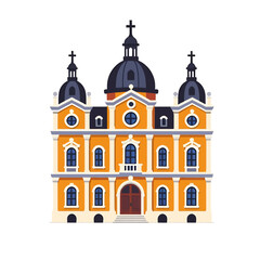 Obraz premium Cartoon_Catholic_Church_Illustration