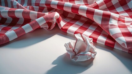 Naklejka premium The patterned tablecloth. Decorative fabric napkin.