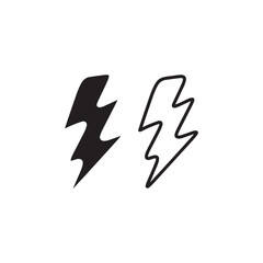 simple lightning icon. minimalist vector format. logos, stickers, merchandise, and user interface elements