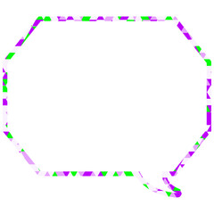ステンドグラス風吹き出し　三角形模様　角のある八角形