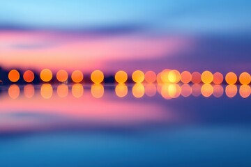 Bokeh lights reflecting on water surface