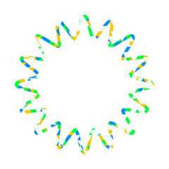 ステンドグラス風吹き出し　三角形模様　丸みのあるギザギザした形