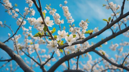 Blooming tree adorned with flowers