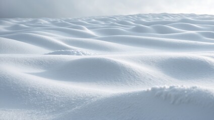 Details of seasonal landscape with snow mounds.