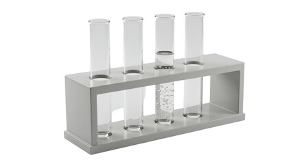 Isolated Glass Test Tubes in a Rack Science Experiment