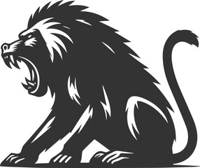 Animal vector baboon silhouette