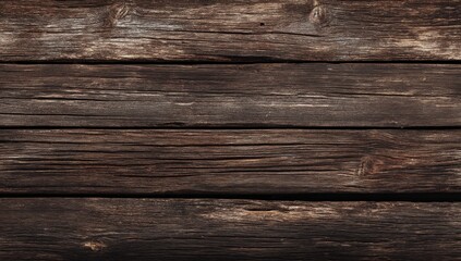 Naklejka premium A wooden table's top view is displayed, with its brown wood texture contrasting against a light, old wall in the background, giving it a grunge look