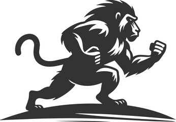 Animal vector baboon silhouette