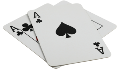 Isolated Two Aces Playing Cards with Black and Red Suits