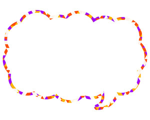 ステンドグラス風吹き出し　三角形模様　細長い雲形