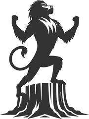 Animal vector baboon silhouette