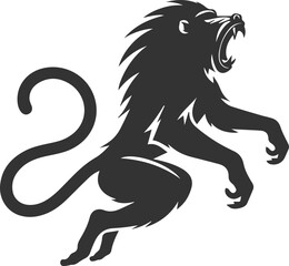 Animal vector baboon silhouette