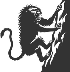 Animal vector baboon silhouette