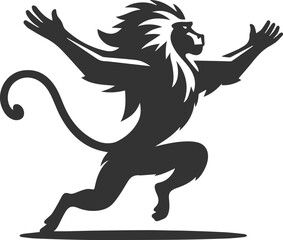 Animal vector baboon silhouette