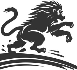 Animal vector baboon silhouette