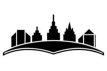 City icon vector silhouette illustration isolated on white background