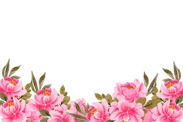 Watercolor flowers background vector for design.