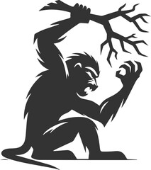 Animal vector baboon silhouette