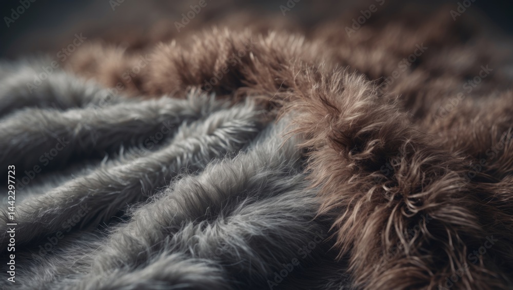 Poster fuzzy soft carpet in brown and grey