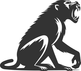 Animal vector baboon silhouette