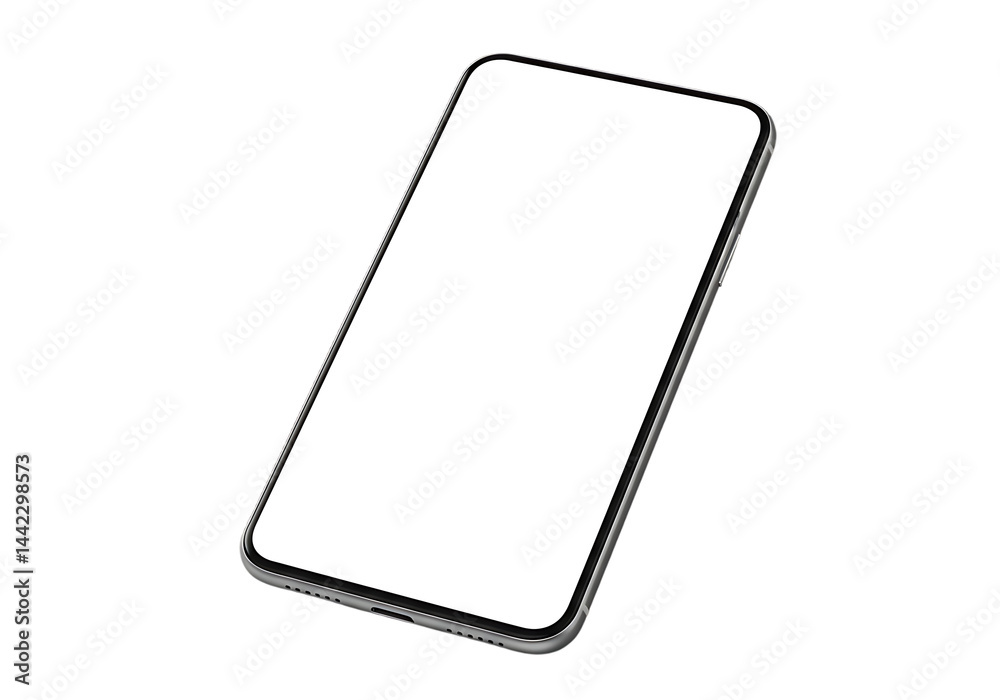 Wall mural isolated smartphone mockup with blank screen for app and website design presentation and advertising