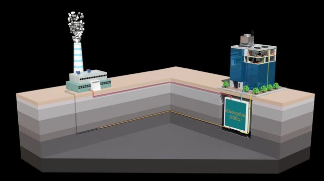 Heating and cooling of the building of a combined heat and power plant
