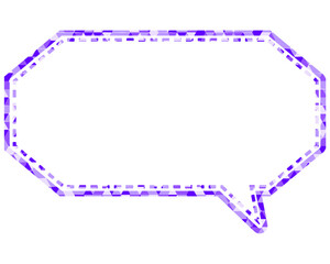 ステンドグラス風吹き出し　三角形模様　細長い八角形