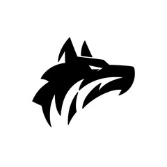 wolf dog head logo illustration