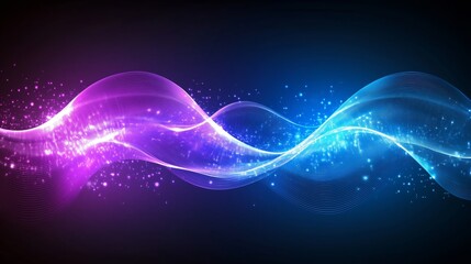 Digital waveforms in blue and purple, abstract background. Abstract digital background with flowing waves in vibrant blue and purple hues.