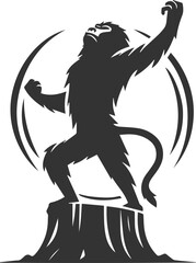 Animal vector baboon silhouette