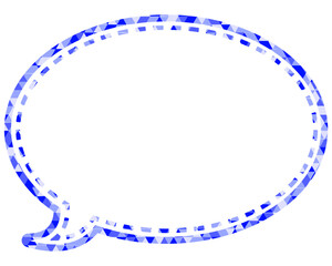 ステンドグラス風吹き出し　三角形模様　丸形