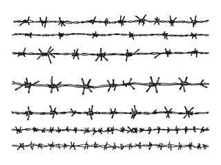 Barbed Wire Simple Outline Drawing Design