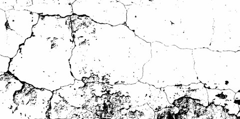 Dust or old grunge concrete building damaged grunge wall black and white texture effect white background.