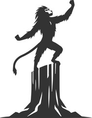 Animal vector baboon silhouette