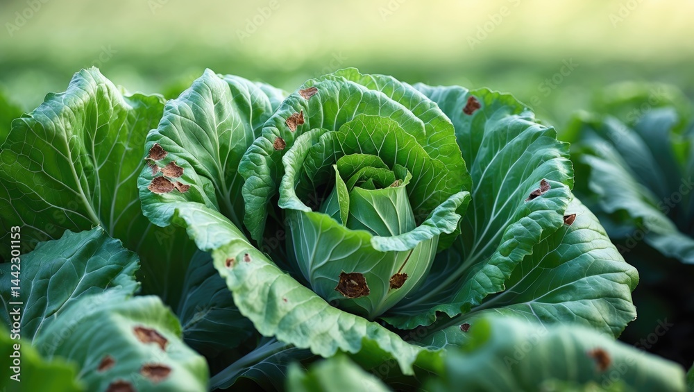 Poster mildew downy affecting cabbage